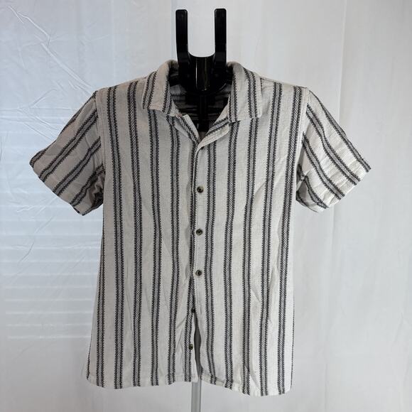 Men’s Threadbare Striped Short Sleeve Knit Button-Up Shirt Size: S - Picture 1 of 6